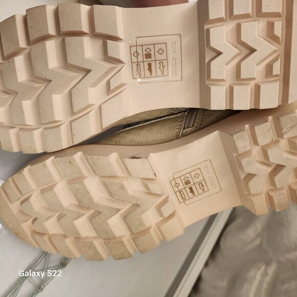 DOLCE VITA Womens Ivory 1" Platform Front Heel Pull-Tab Piker Combat Boots 7.5 M - Picture 12 of 14